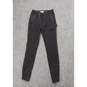 ACROSS THE POND Pants Joggers Men Small Black Cargo Pockets Drawstring Signature